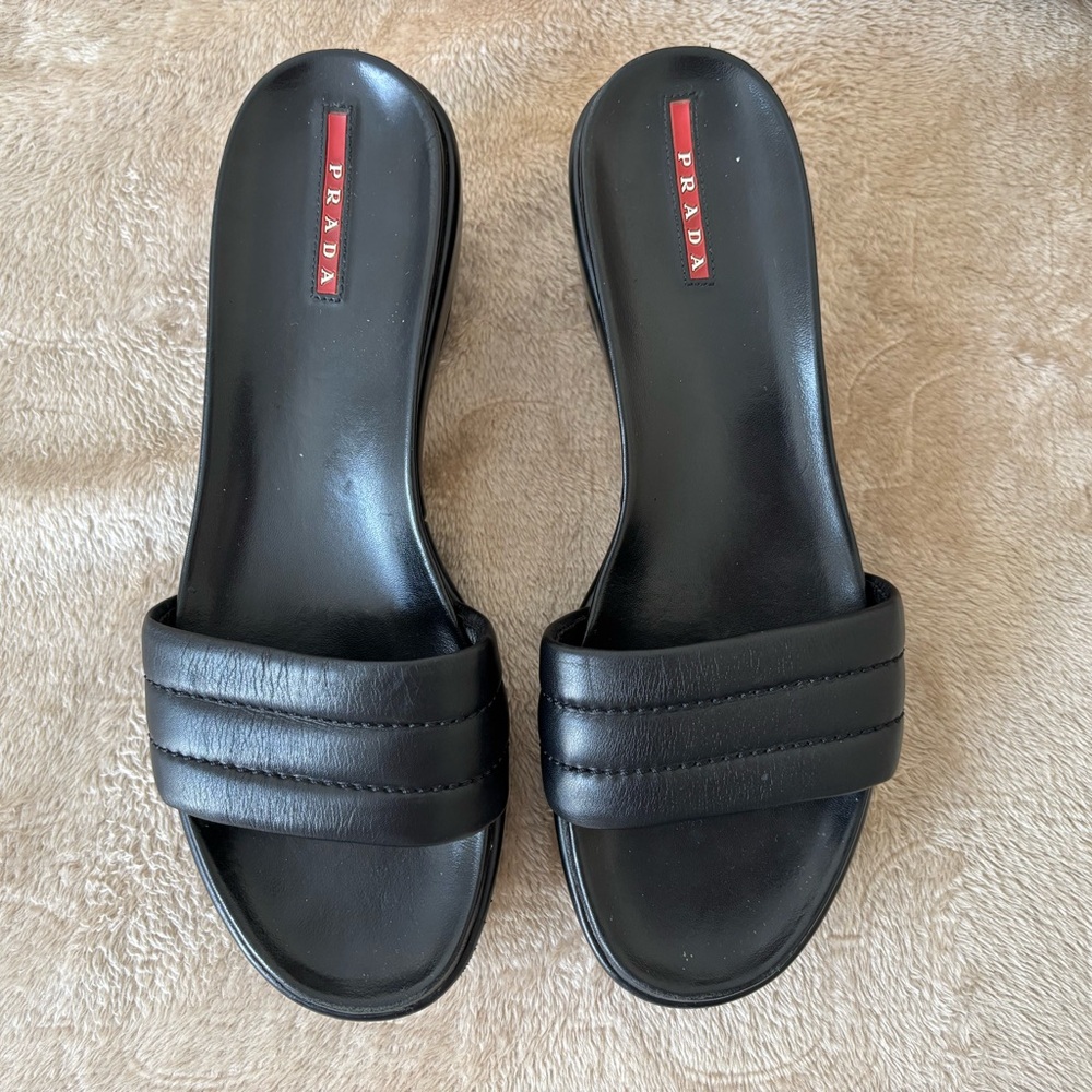 Prada Black Slide Sandals - Picture 8 of 8
